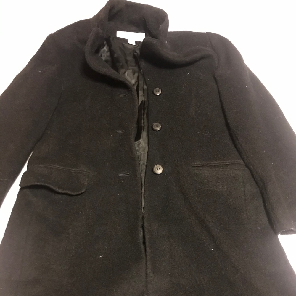 Liz Claiborne Single-Breasted Wool Mohair Peacoaf